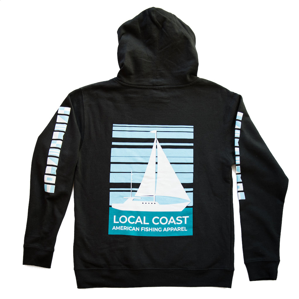 Youth Black Sailboat Sweatshirt - Local Coast