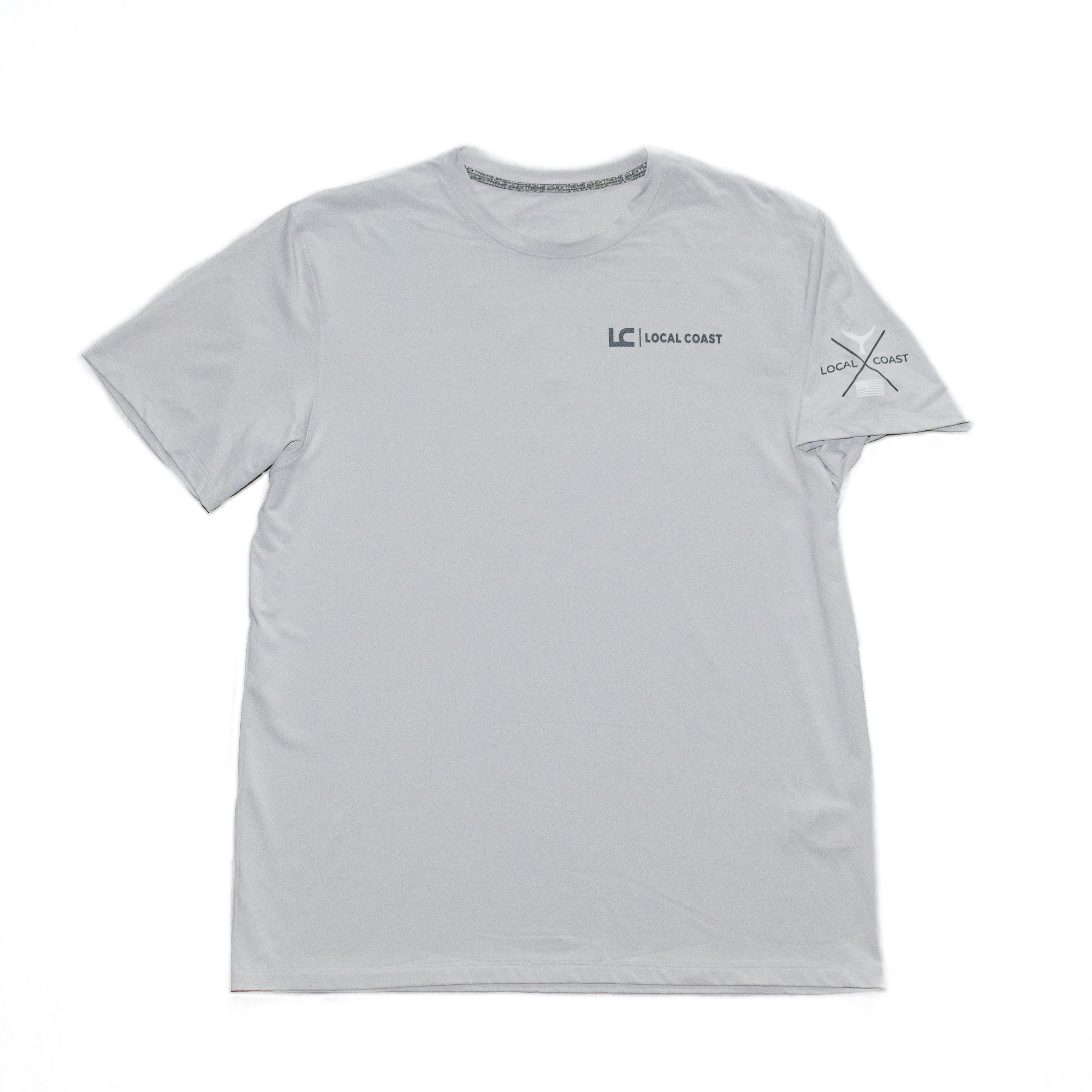 Grey Short Sleeve Performance T-Shirt - Local Coast