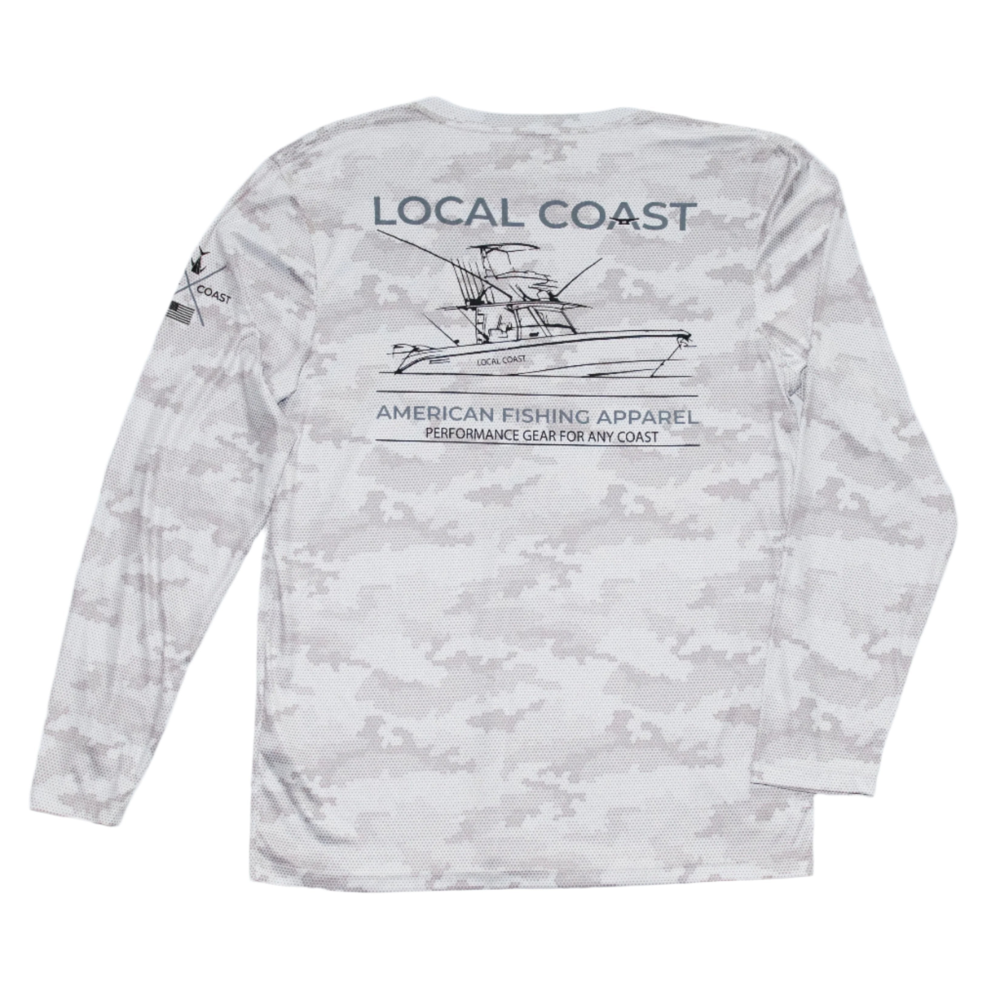 Grey Camo Long Sleeve UPF50+ T-SHIRT - Local Coast