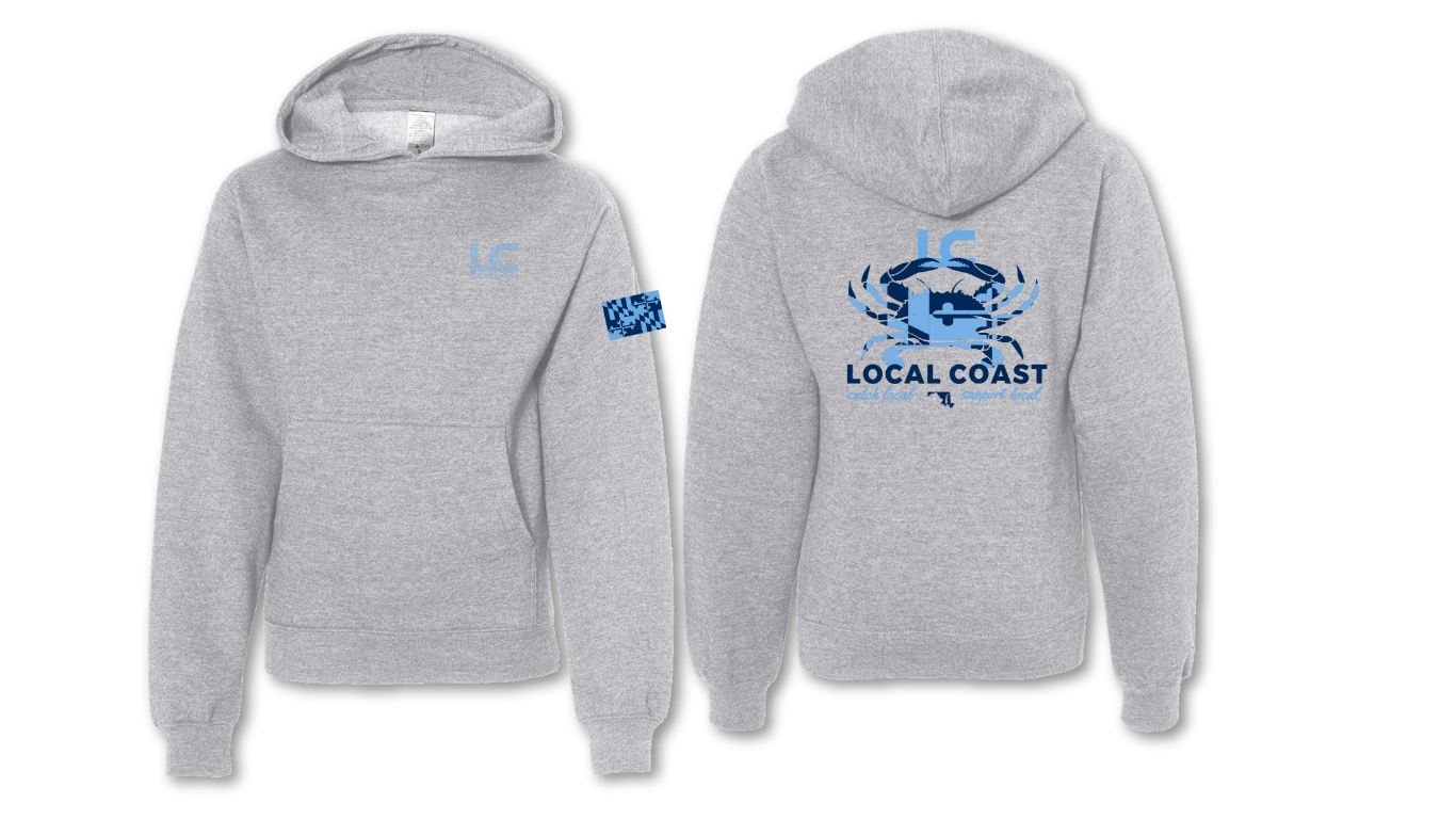 Catch Local, Support Local Hooded Sweatshirt Youth - Local Coast