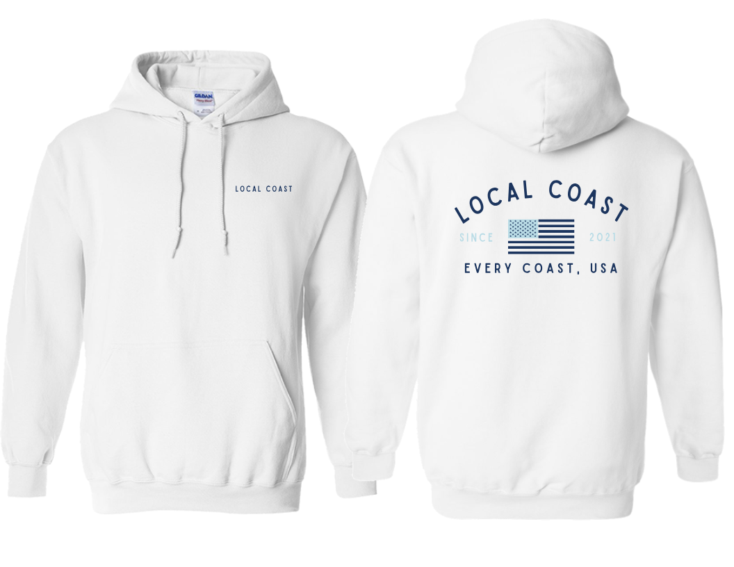 White Americana Hooded Sweatshirt