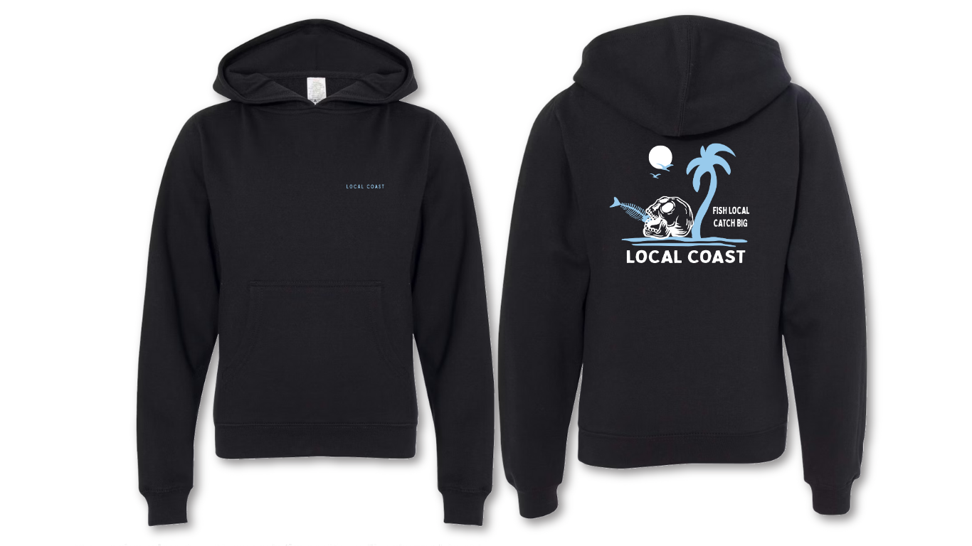 Fish Local, Catch Big Hooded Sweatshirt Youth - Local Coast