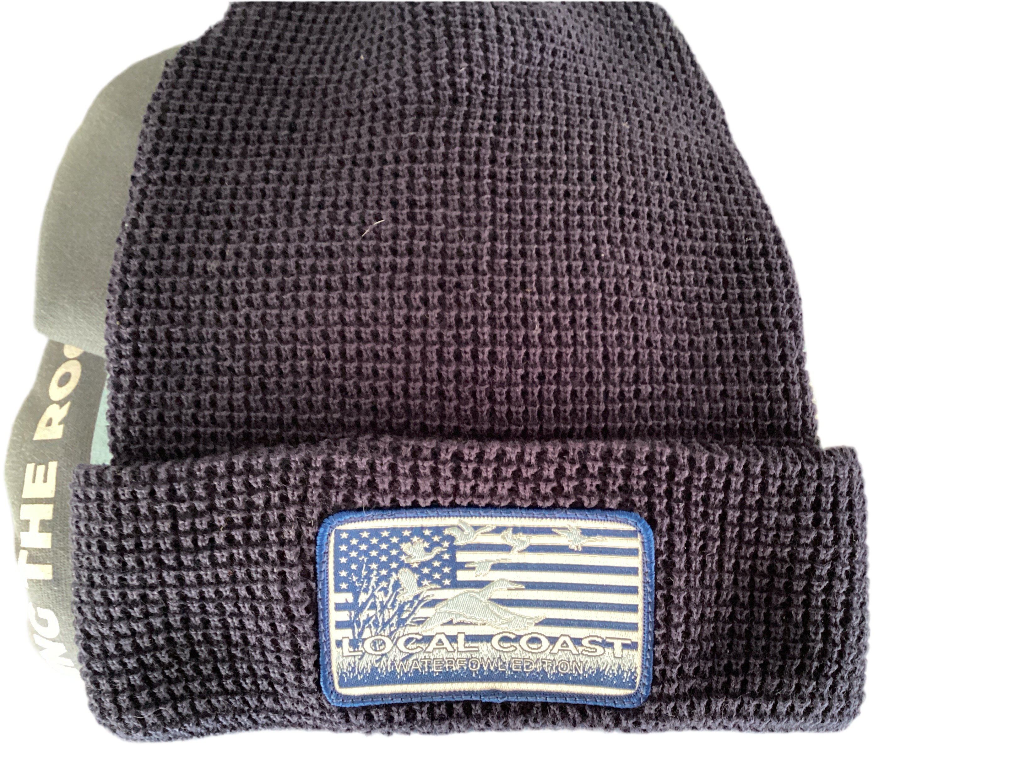 Navy waterfowl beanie