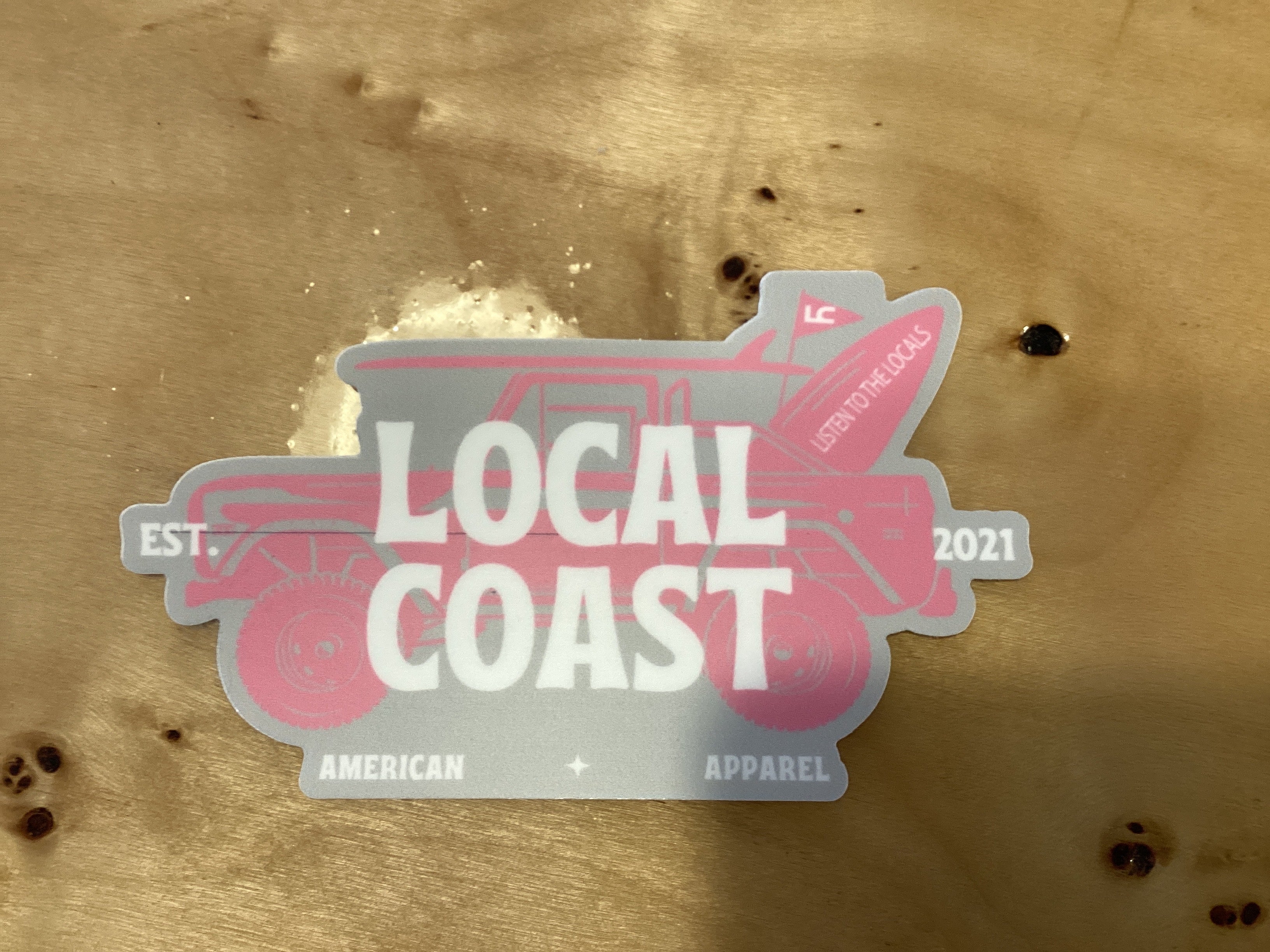 The Pink Beach Jeep Sticker - Local Coast