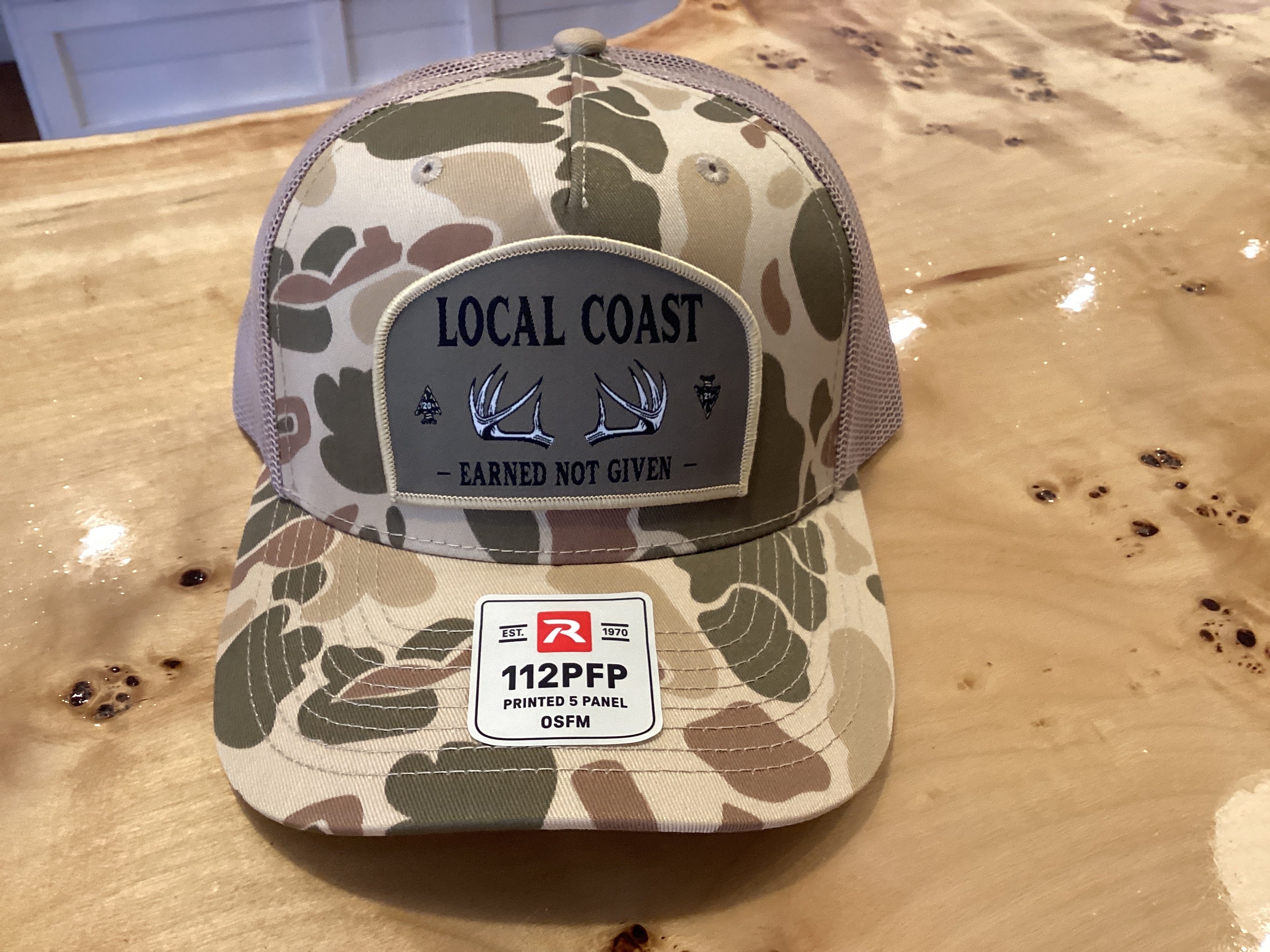 Tan Camo “Earned Not Given” Hat - Local Coast