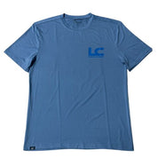 Offshore Doubles Performance Tee - Medium Blue with Custom Tuna Design