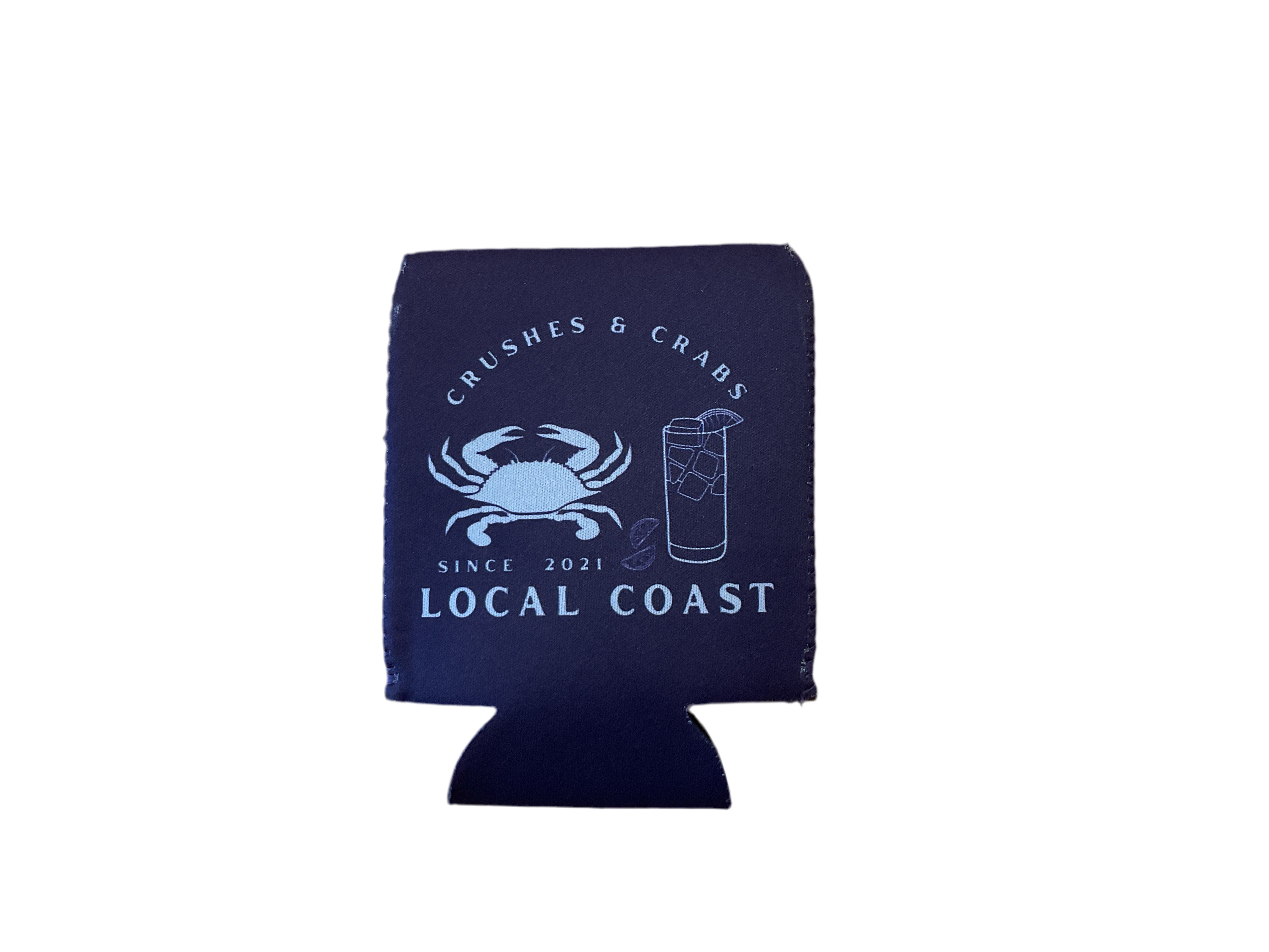 The Crushes and Crabs Navy Koozie