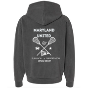 Maryland United Lacrosse Hoodie – Garment Dyed Black