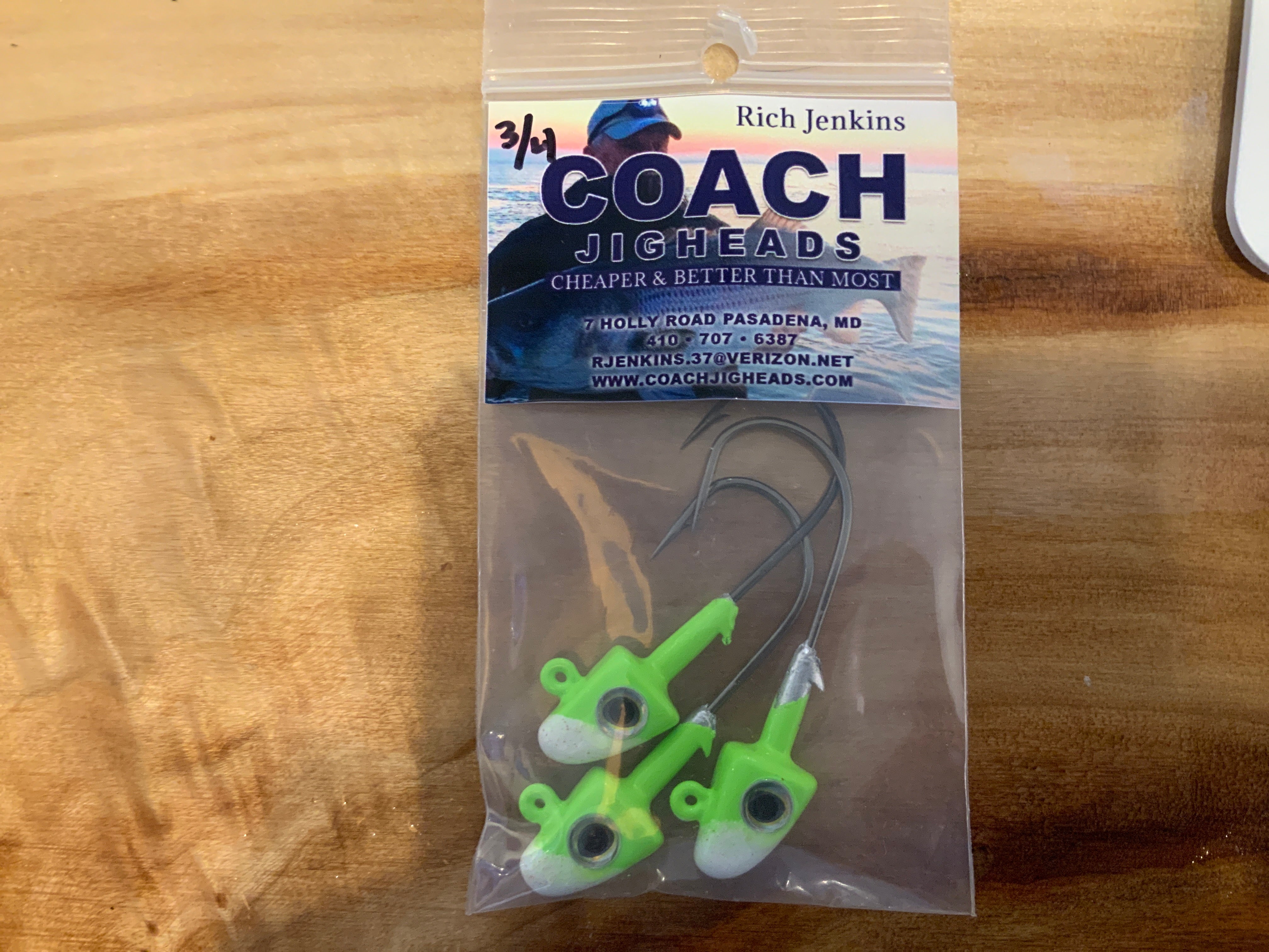 Chartreuse White Coach Jighead