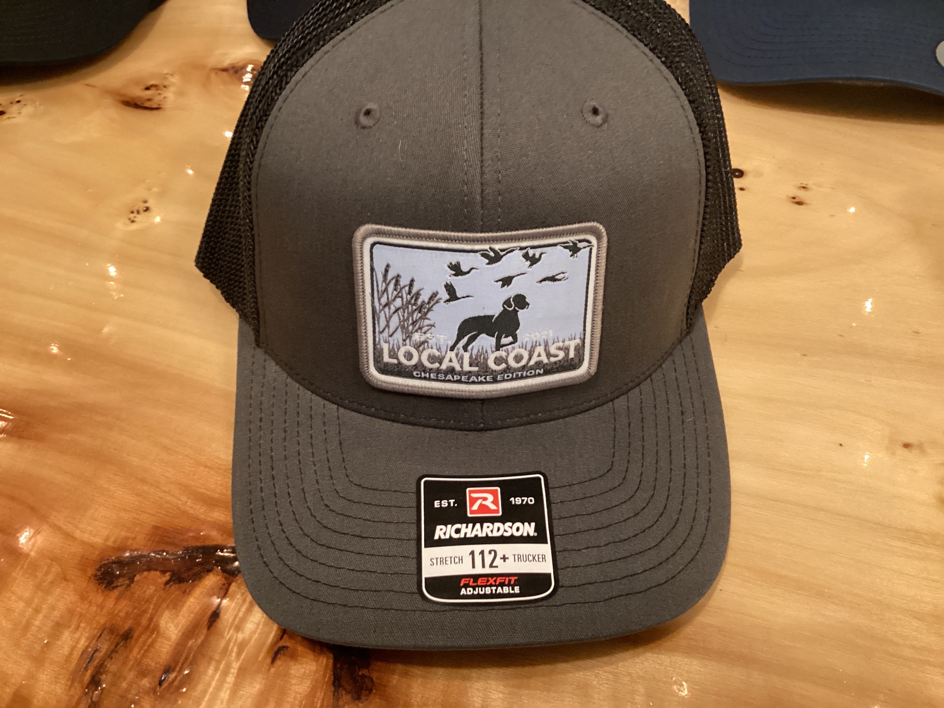 Dog and Waterfowl grey and black Trucker Hat - Black Richardson 112 - Local Coast