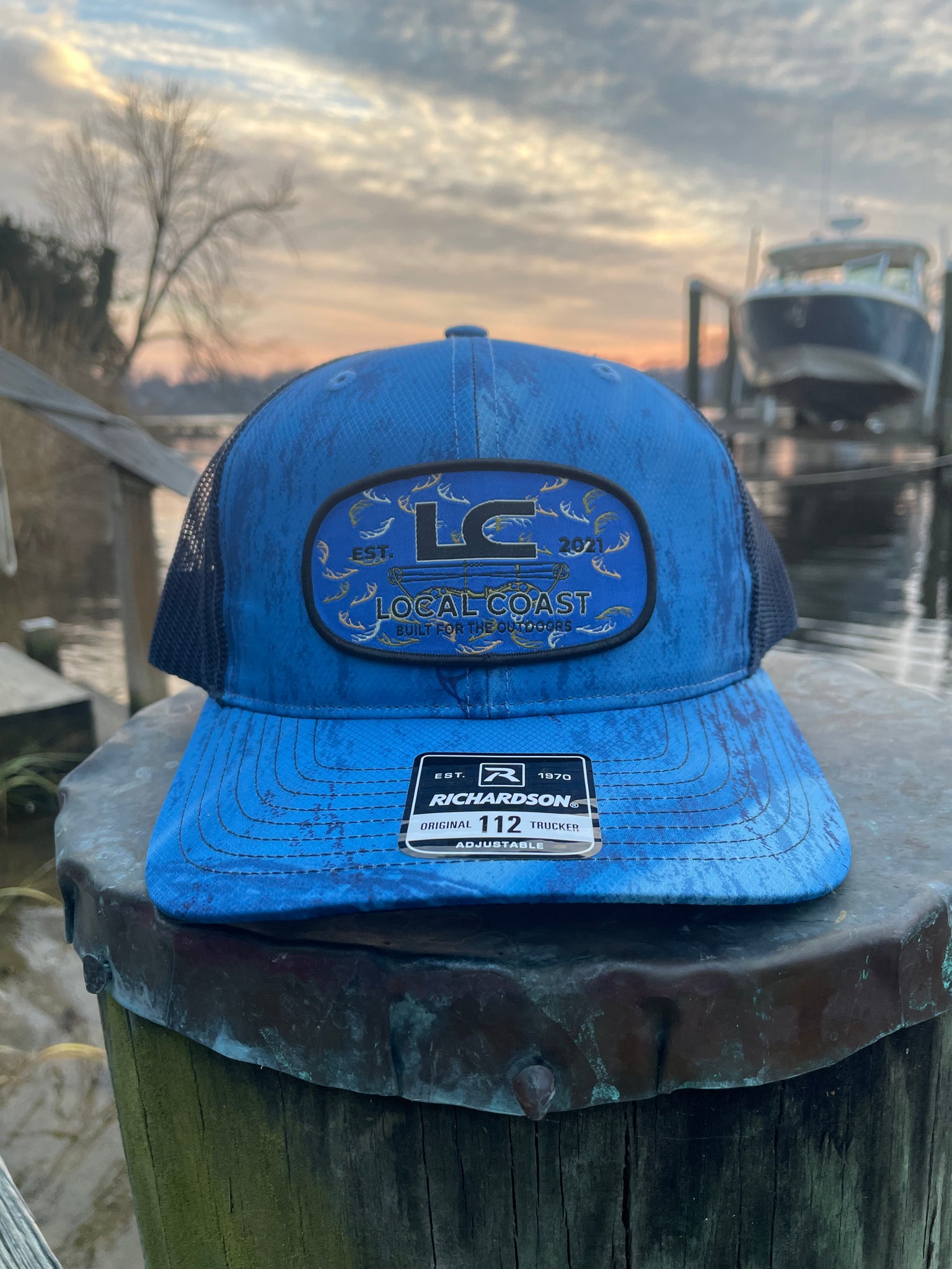 Blue Camo Hunting Patch Hat