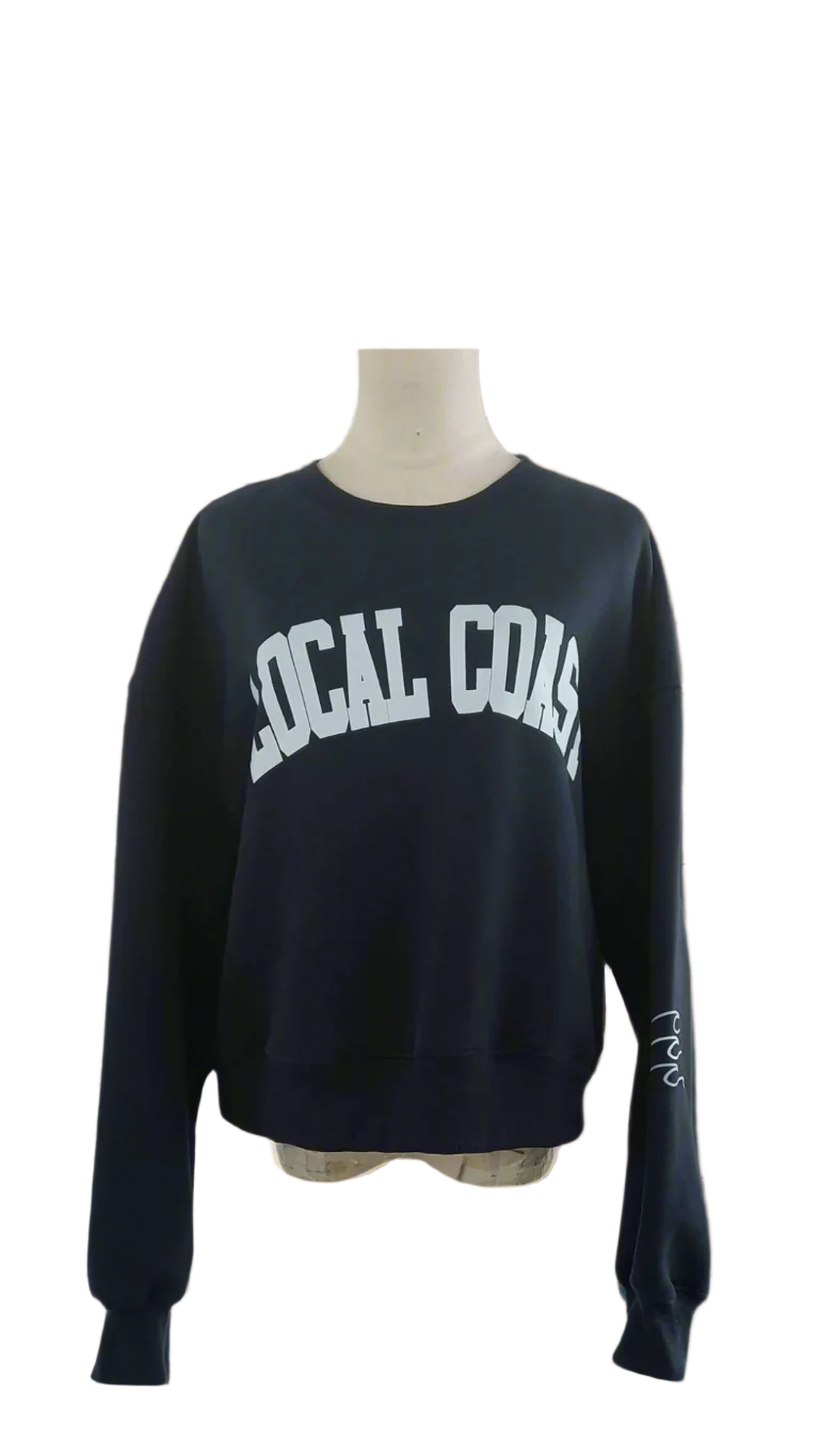 Navy Waves Crewneck