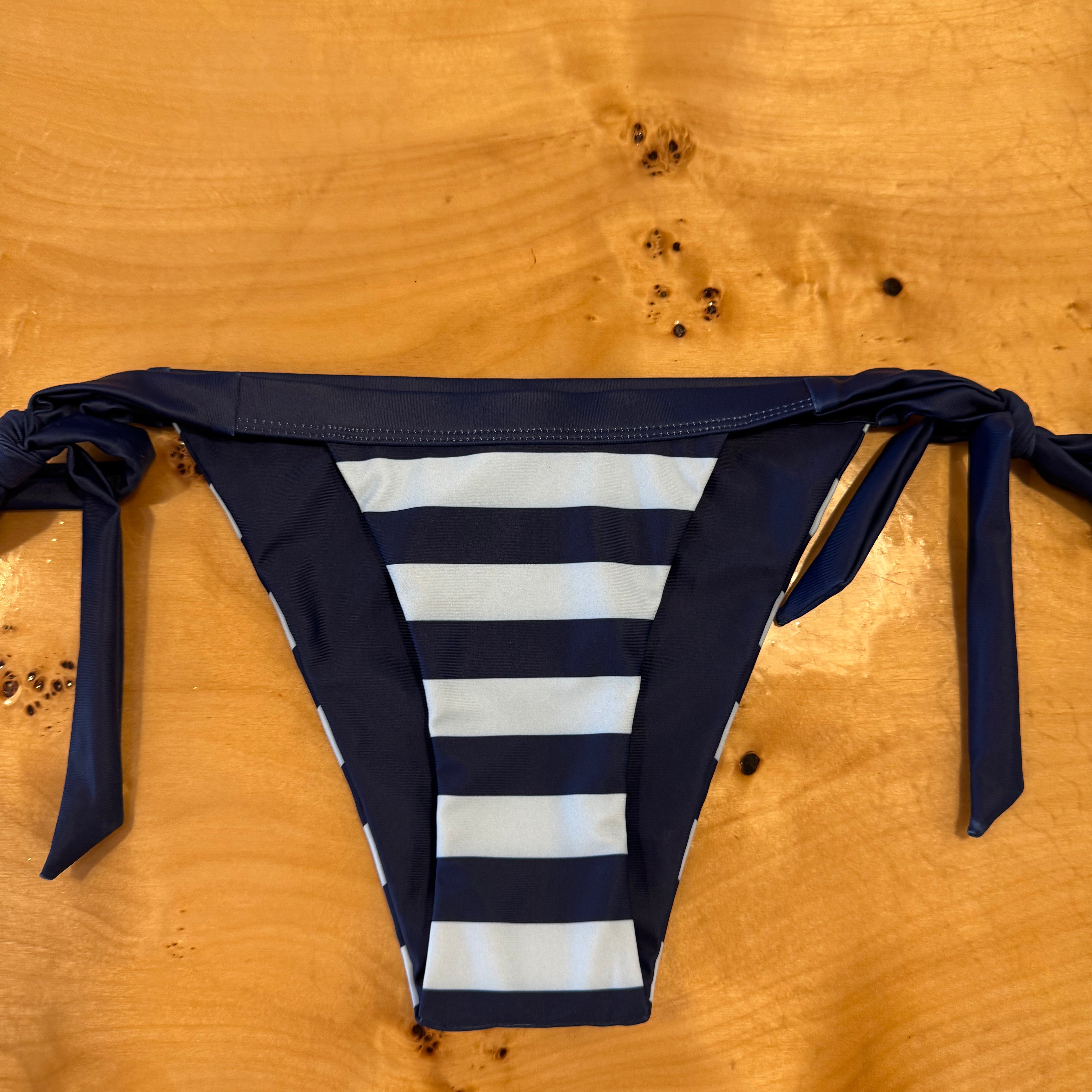 Navy & Light Blue Striped Bikini Bottom - Local Coast