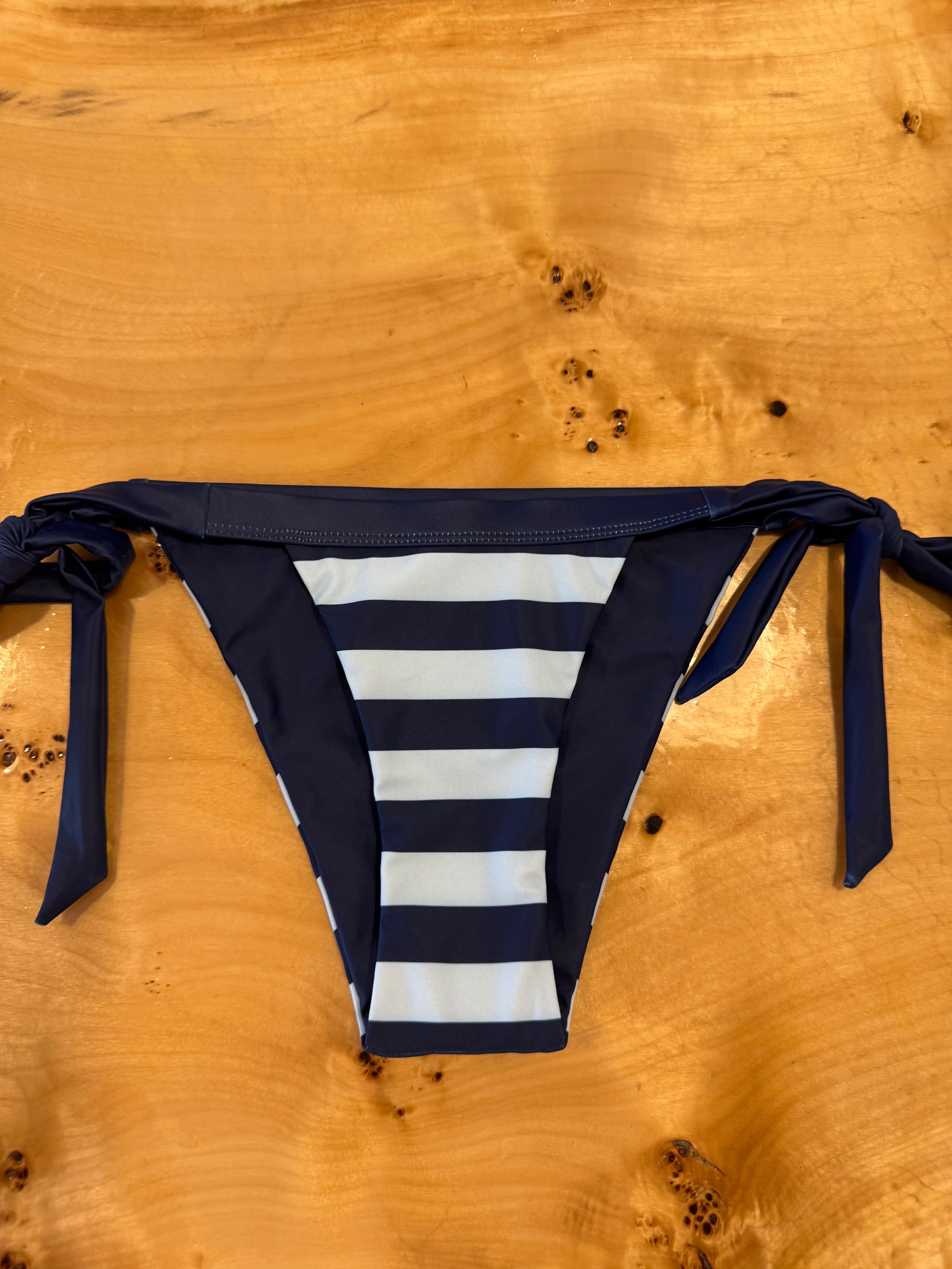 Navy & Light Blue Striped Bikini Bottom - Local Coast