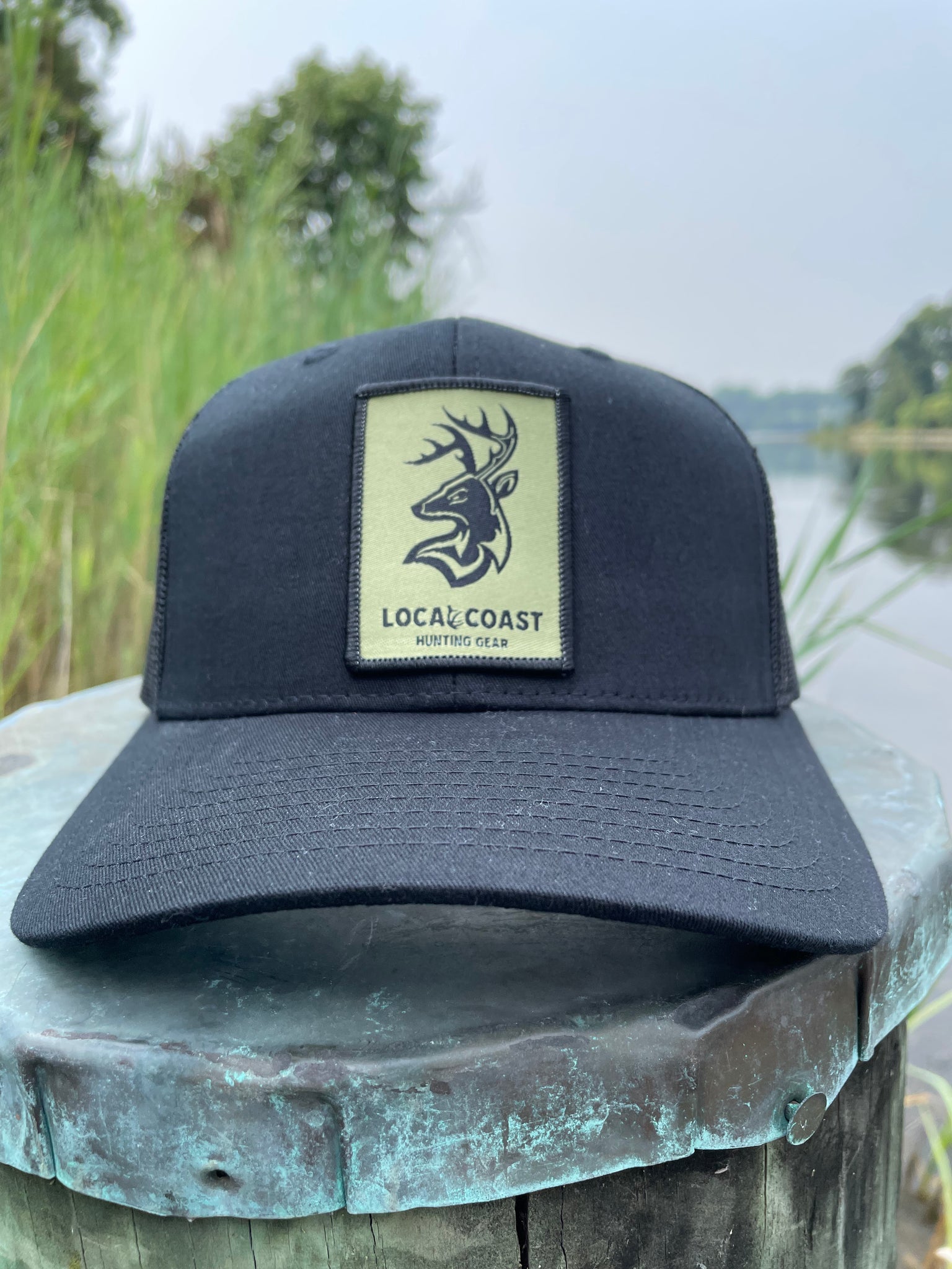 Black LC Deer Hunting Patch Hat