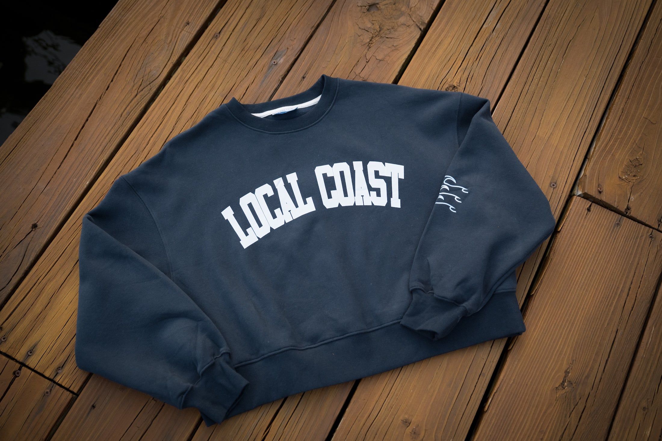 Navy Waves Crewneck