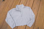 Women's Gray Half Zip Pullover