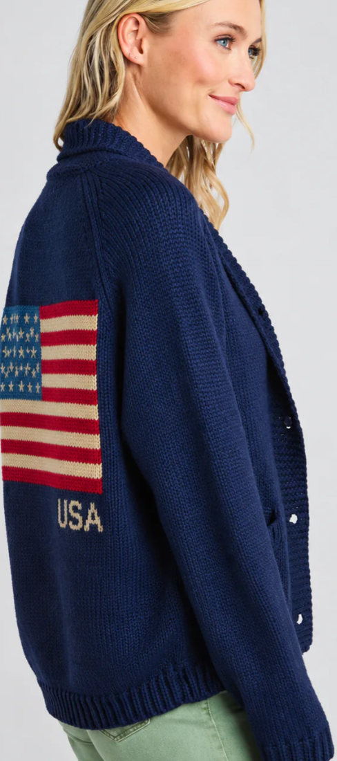 The Varsity Flag Cardigan USA Edition - Local Coast